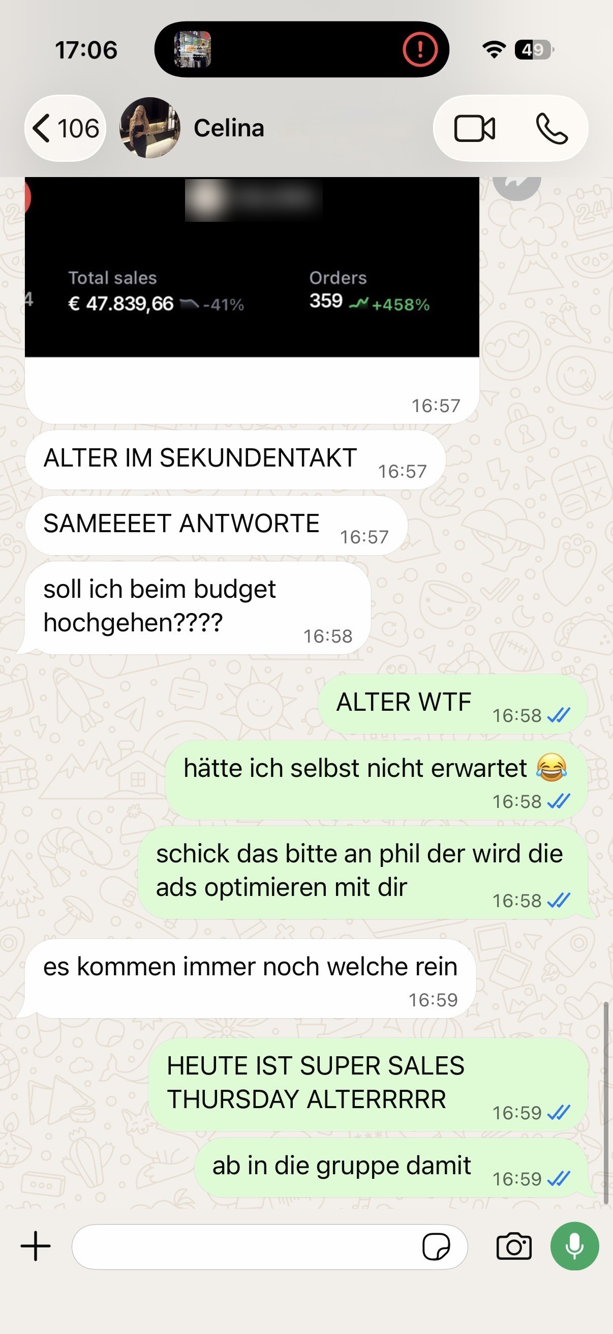 Chat mit Celina