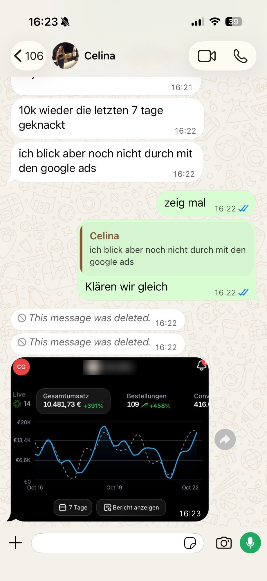 Chat mit Celina